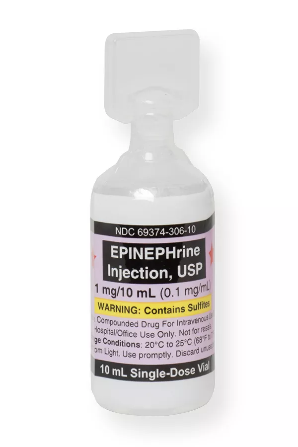 Epinephrine Injection Vial Usp 1 Mg 10 Ml 0 1 Mg Ml Plastic Luer Lock Vials Nephron Pharmaceuticals